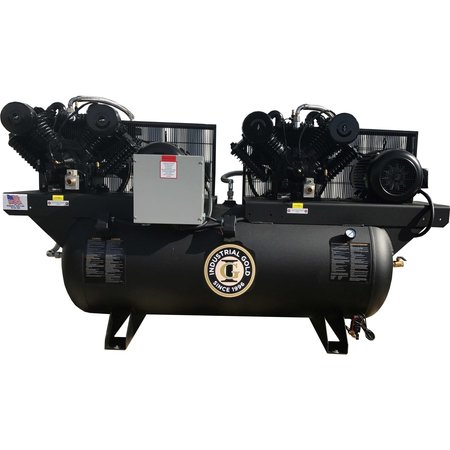 INDUSTRIAL GOLD 7.5Hp, 208-230V, 1Phase, 60Hz, DuplexAirComp, 120Gal, Dci7521E120H-Ci10-P DCI7521E120H-CI10-P